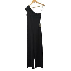 NWT Love x Design Black One Shoulder Jumpsuit S Elegant Wide Leg Formal Wear